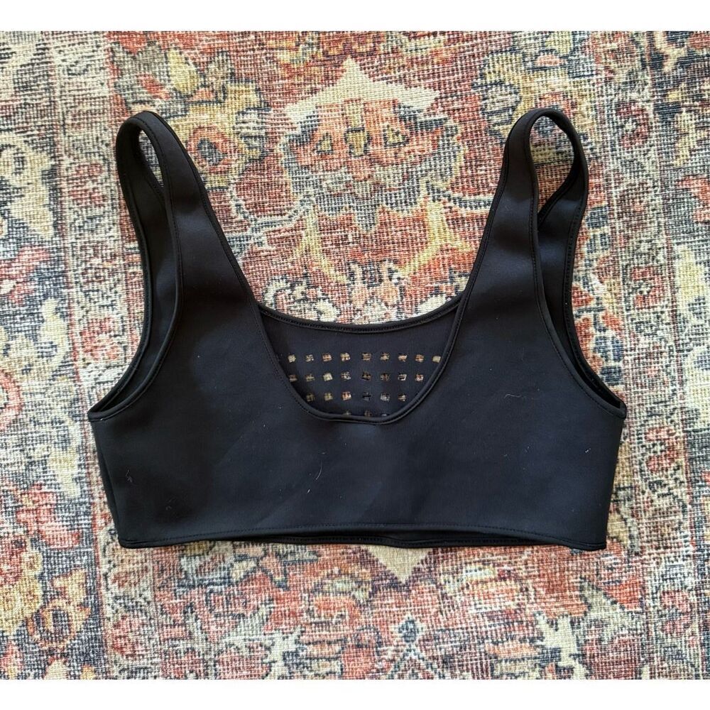 Clover Canyon Small Neoprene Bikini Swim Top with Laser Cutout - Picture 3 of 4